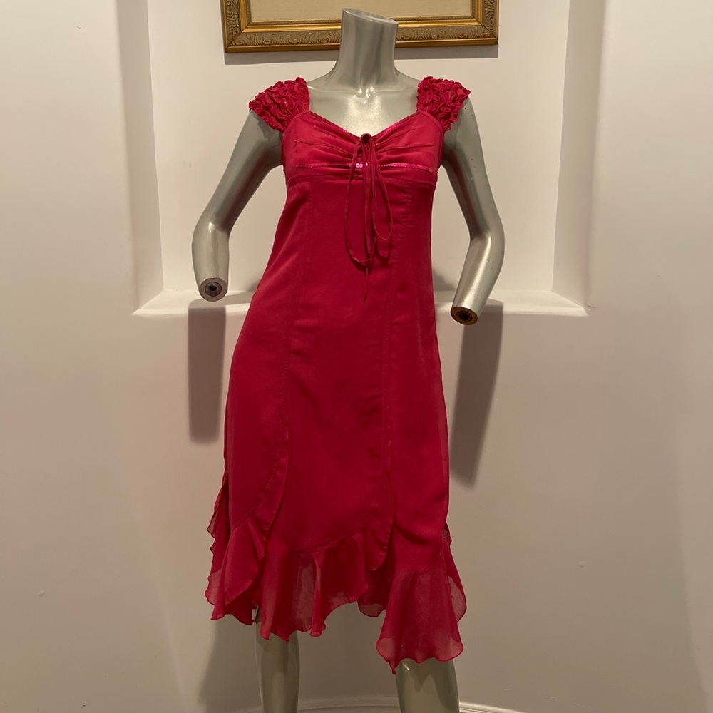Poupine Sleeveless Chiffon Pink Dress